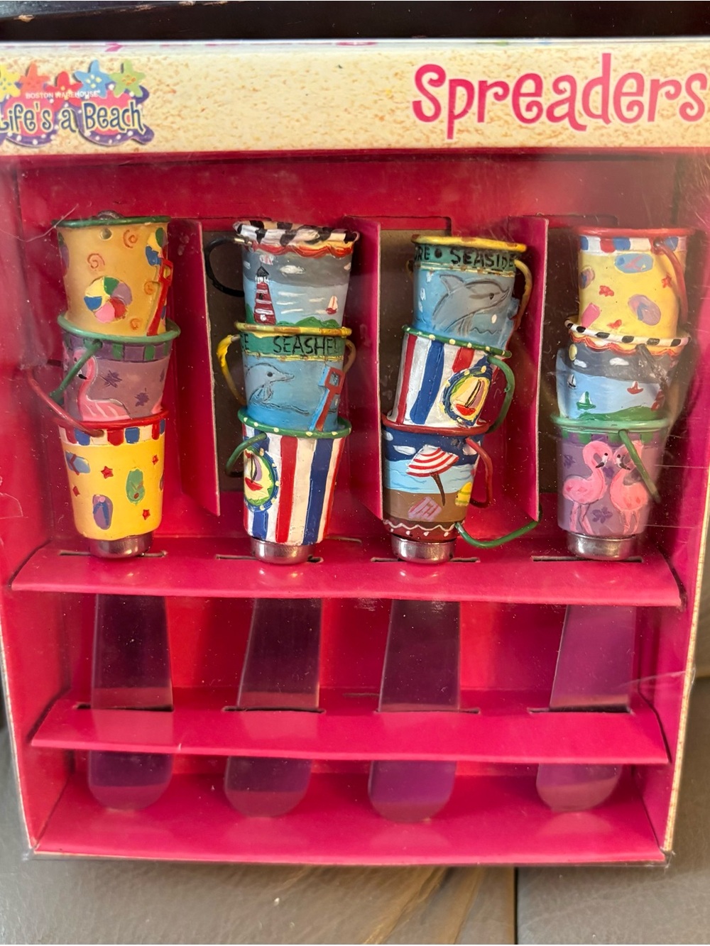 Vintage Boston Warehouse Life’s A Beach Spreaders Set 4 NIB Beach Theme